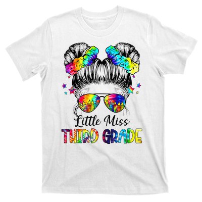 Little Miss Third Grade Messy Bun Back To School T-Shirt