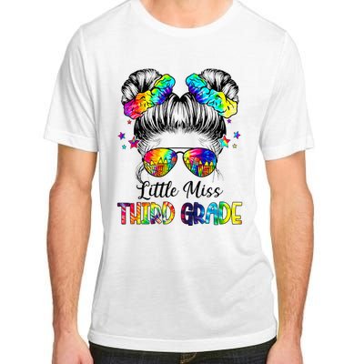 Little Miss Third Grade Messy Bun Back To School Adult ChromaSoft Performance T-Shirt