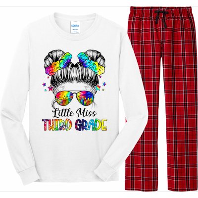 Little Miss Third Grade Messy Bun Back To School Long Sleeve Pajama Set