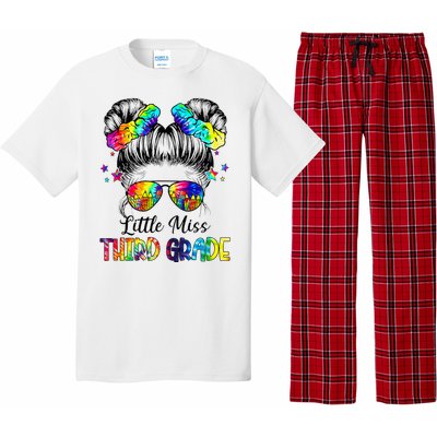 Little Miss Third Grade Messy Bun Back To School Pajama Set