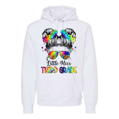 Little Miss Third Grade Messy Bun Back To School Premium Hoodie