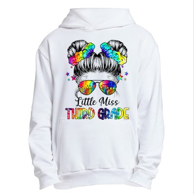 Little Miss Third Grade Messy Bun Back To School Urban Pullover Hoodie