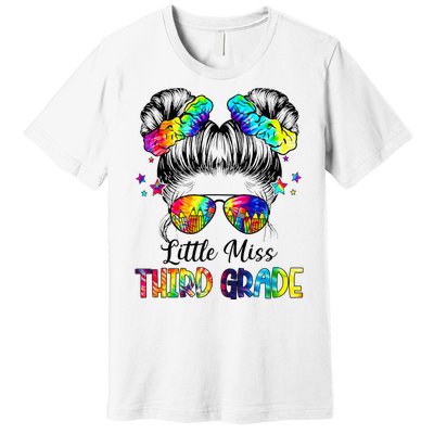 Little Miss Third Grade Messy Bun Back To School Premium T-Shirt