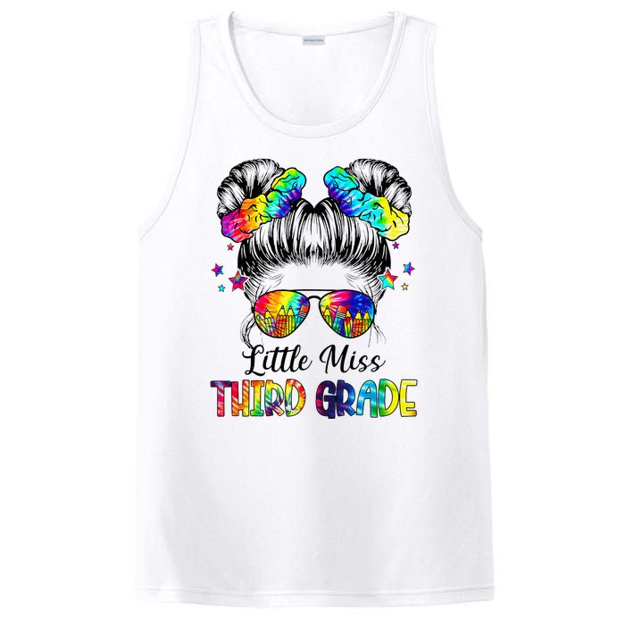 Little Miss Third Grade Messy Bun Back To School PosiCharge Competitor Tank