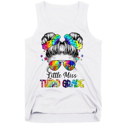 Little Miss Third Grade Messy Bun Back To School Tank Top