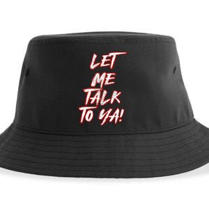 Let Me Talk To Ya Simple Saying Red And White Sustainable Bucket Hat