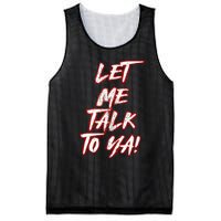 Let Me Talk To Ya Simple Saying Red And White Mesh Reversible Basketball Jersey Tank