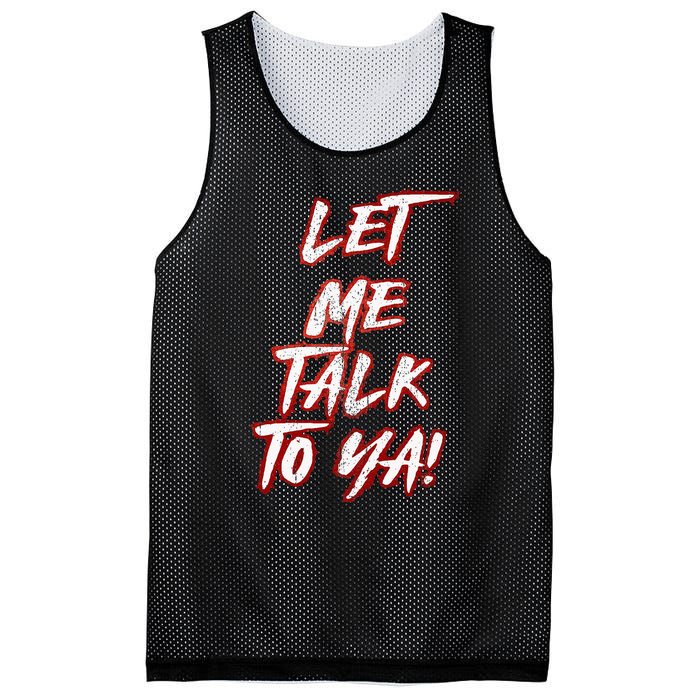 Let Me Talk To Ya Simple Saying Red And White Mesh Reversible Basketball Jersey Tank