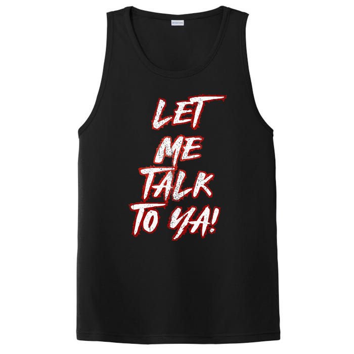 Let Me Talk To Ya Simple Saying Red And White PosiCharge Competitor Tank