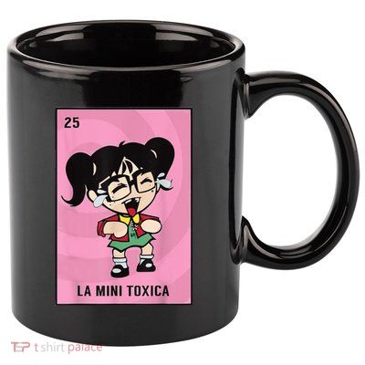 La Mini Toxica Card Mexican Lottery Card Baby Girl 11oz C Handle Ceramic Mug