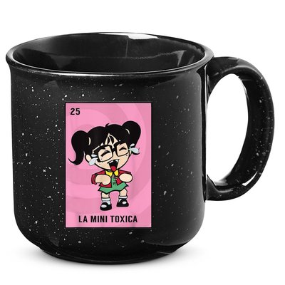 La Mini Toxica Card Mexican Lottery Card Baby Girl 15oz Campfire Ceramic Mug