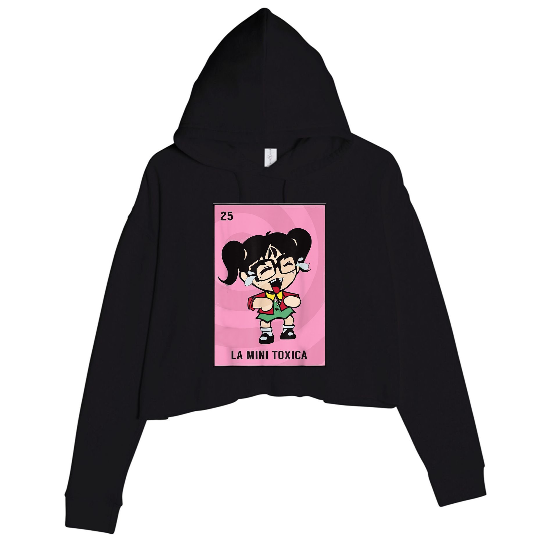 La Mini Toxica Card Mexican Lottery Card Baby Girl Crop Fleece Hoodie