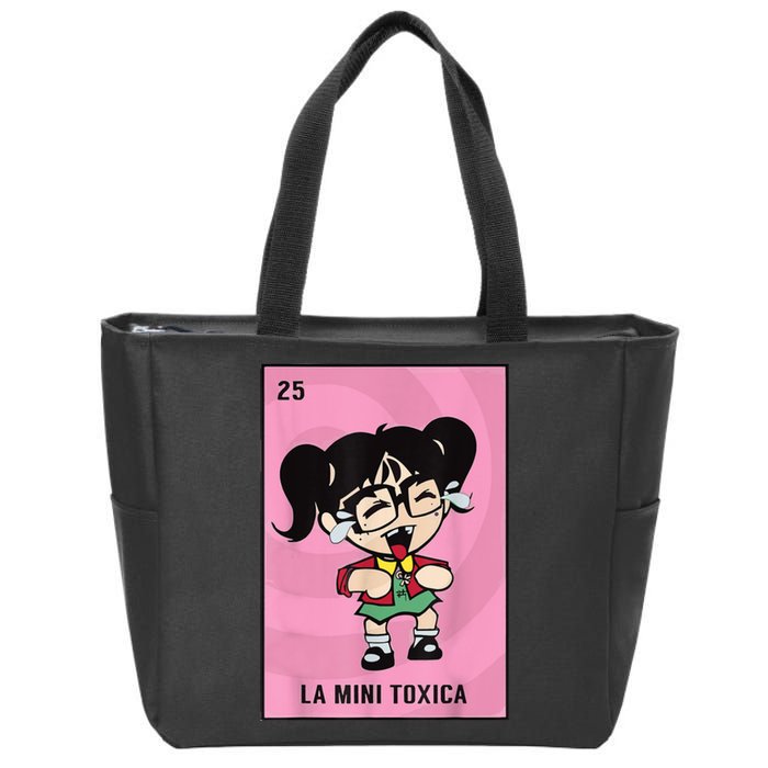 La Mini Toxica Card Mexican Lottery Card Baby Girl Zip Tote Bag