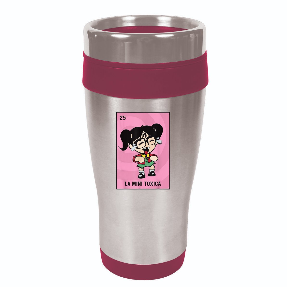 La Mini Toxica Card Mexican Lottery Card Baby Girl 16oz Travel Tumbler
