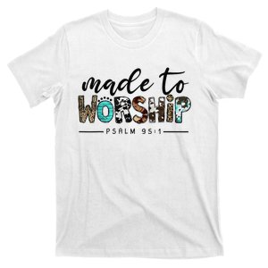 Leopard Made To Worship Bible Christian Western Country T-Shirt