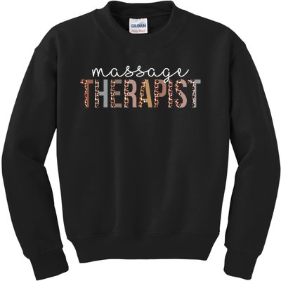 Leopard Massage Therapist Appreciation healthcare workers Kids Sweatshirt