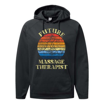 Licensed Massage Therapist Therapy Future Retro Performance Fleece Hoodie