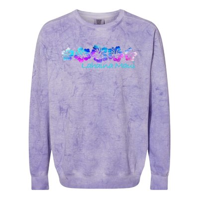 Lahaina Maui Tropical Flower TeeVacation Beach Colorblast Crewneck Sweatshirt