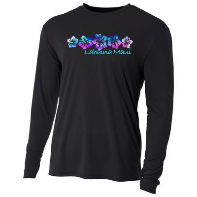 Lahaina Maui Tropical Flower TeeVacation Beach Cooling Performance Long Sleeve Crew