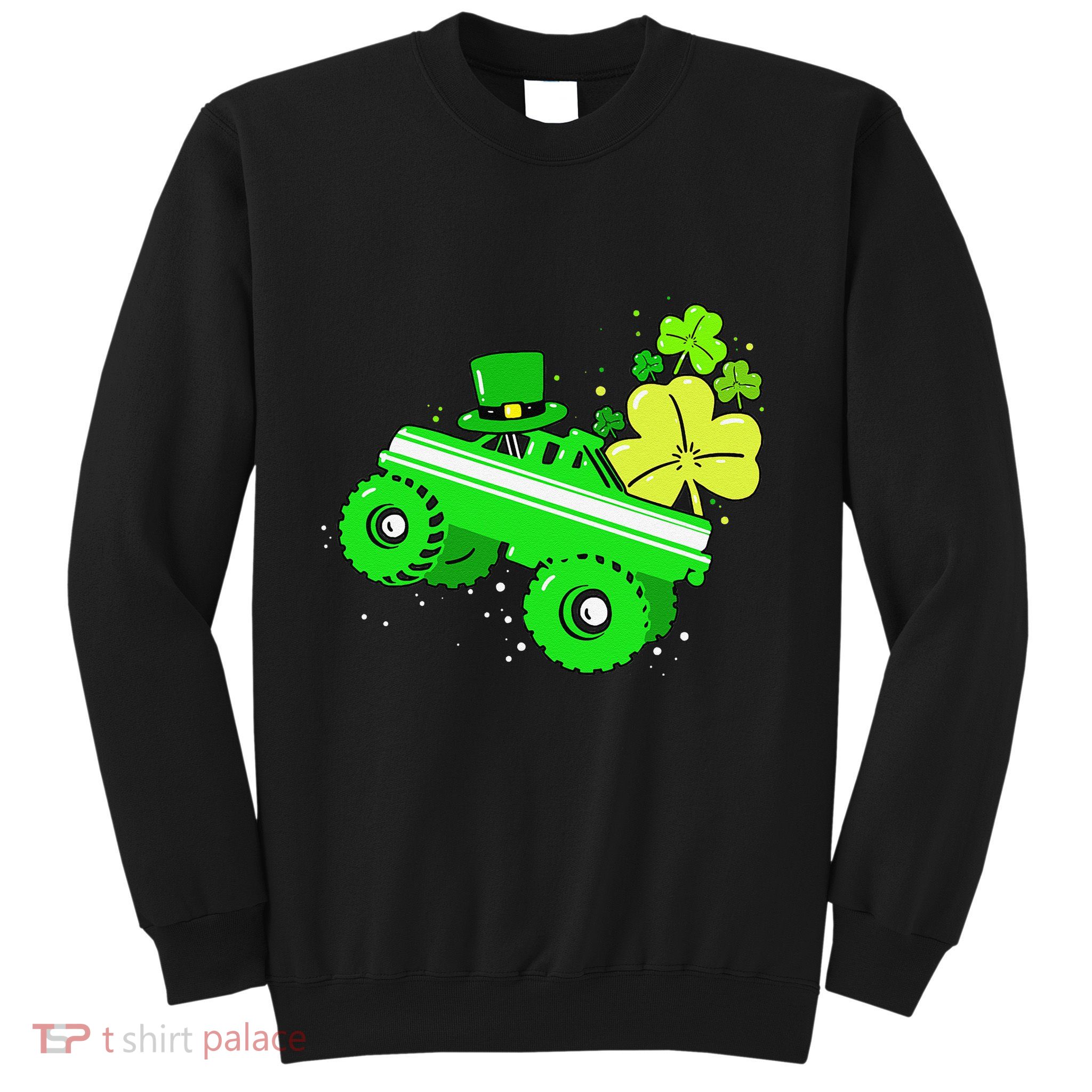 Leprechaun Monster Truck Shamrock St Patrick Day Sweatshirt