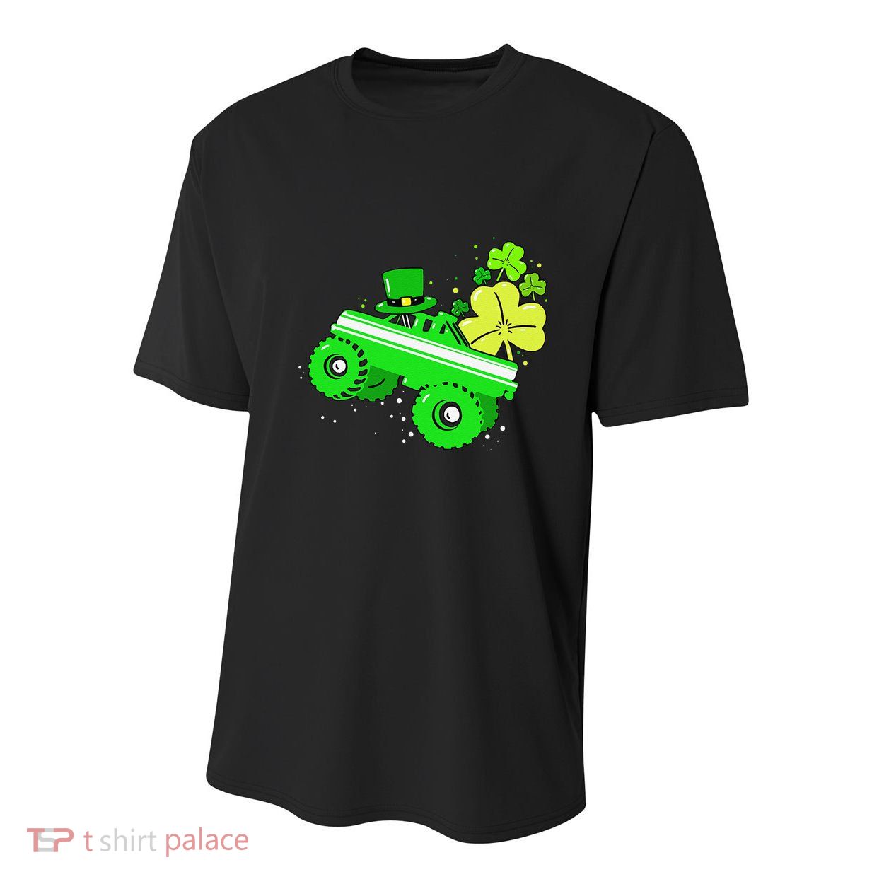 Leprechaun Monster Truck Shamrock St Patrick Day Youth Performance Sprint T-Shirt