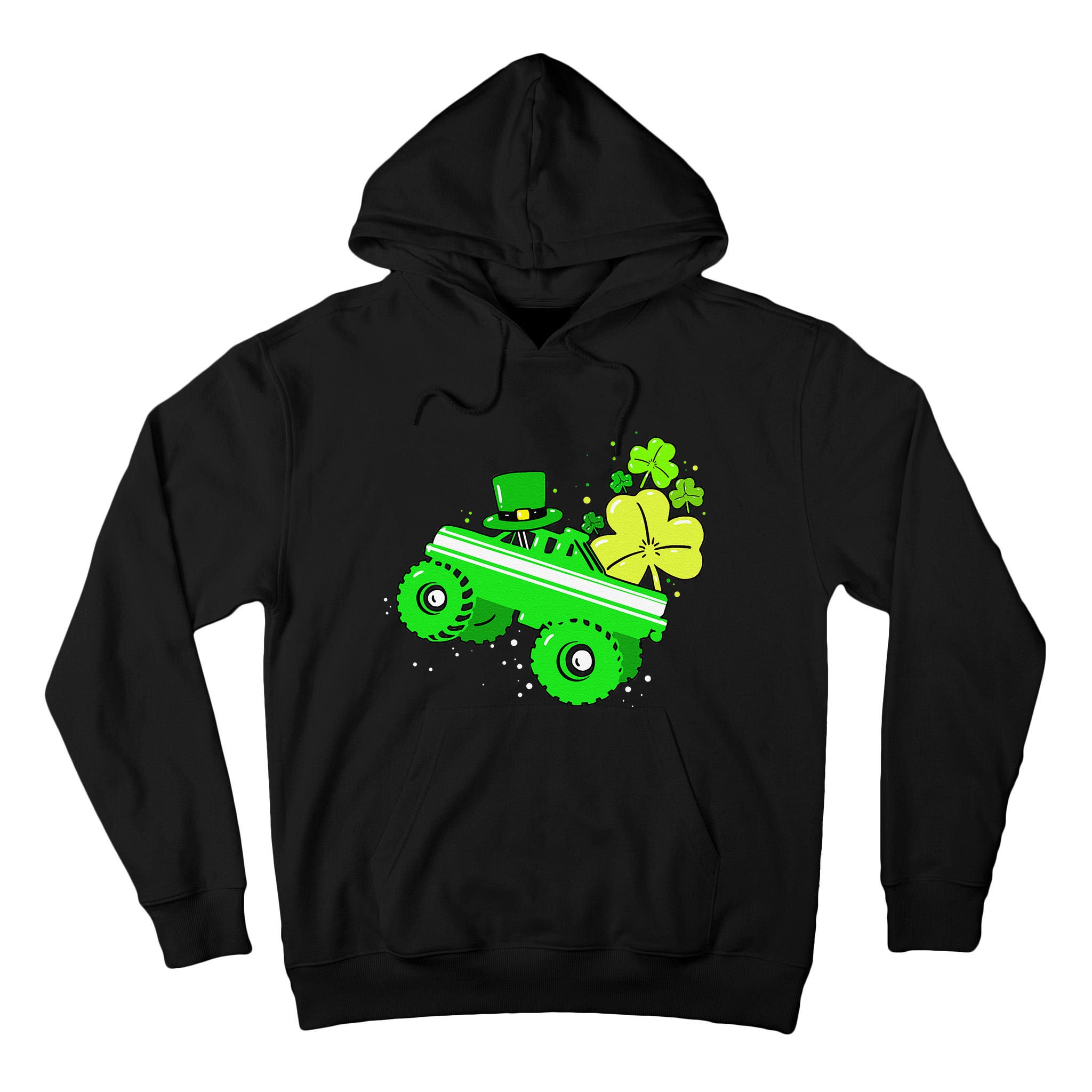 Leprechaun Monster Truck Shamrock St Patrick Day Tall Hoodie