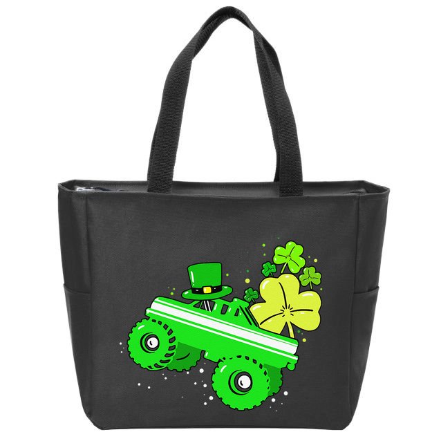 Leprechaun Monster Truck Shamrock St Patrick Day Zip Tote Bag