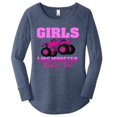 Like Monster Trucks Too Women's Perfect Tri Tunic Long Sleeve Shirt