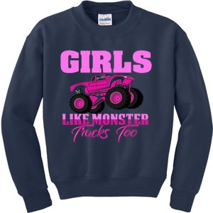 Like Monster Trucks Too Kids Sweatshirt