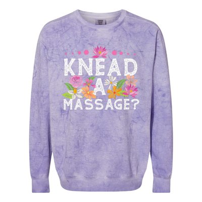 Licensed Massage Therapist Therapy Pun Flower Floral Colorblast Crewneck Sweatshirt