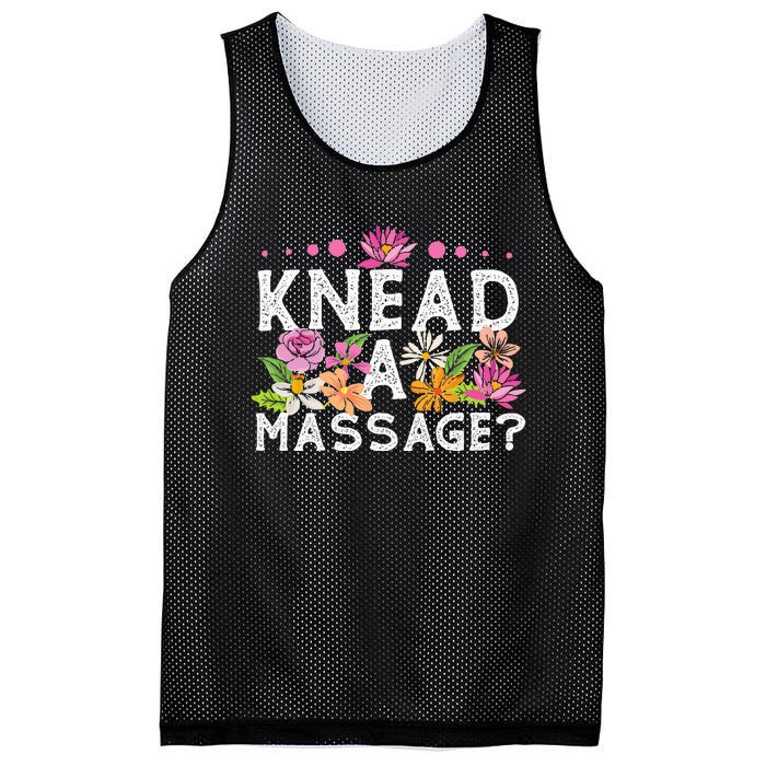 Licensed Massage Therapist Therapy Pun Flower Floral Mesh Reversible Basketball Jersey Tank