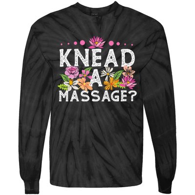 Licensed Massage Therapist Therapy Pun Flower Floral Tie-Dye Long Sleeve Shirt