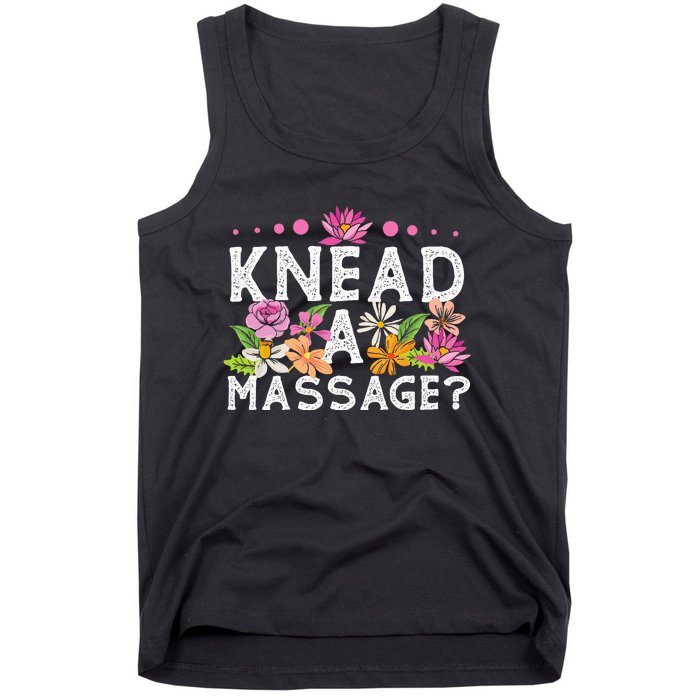 Licensed Massage Therapist Therapy Pun Flower Floral Tank Top