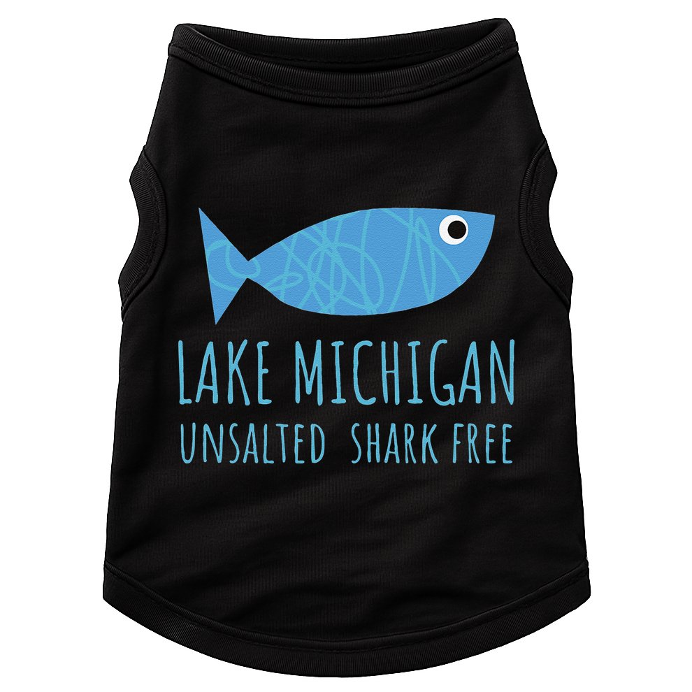 Lake Michigan Unsalted Shark Free Great Lakes Fishing Lover Doggie Tank