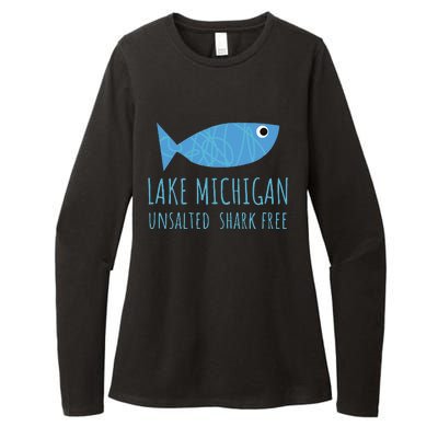 Lake Michigan Unsalted Shark Free Great Lakes Fishing Lover Womens CVC Long Sleeve Shirt