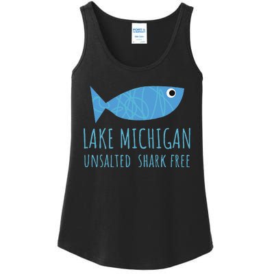 Lake Michigan Unsalted Shark Free Great Lakes Fishing Lover Ladies Essential Tank