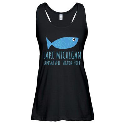 Lake Michigan Unsalted Shark Free Great Lakes Fishing Lover Ladies Essential Flowy Tank