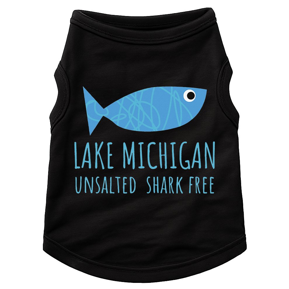 Lake Michigan Unsalted Shark Free Great Lakes Fishing Lover Doggie Tank