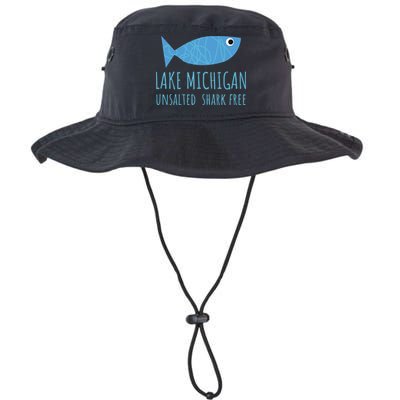 Lake Michigan Unsalted Shark Free Great Lakes Fishing Lover Bucket Hat