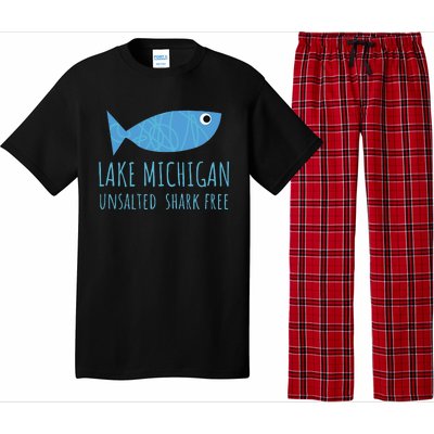 Lake Michigan Unsalted Shark Free Great Lakes Fishing Lover Pajama Set