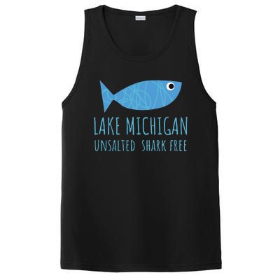 Lake Michigan Unsalted Shark Free Great Lakes Fishing Lover PosiCharge Competitor Tank