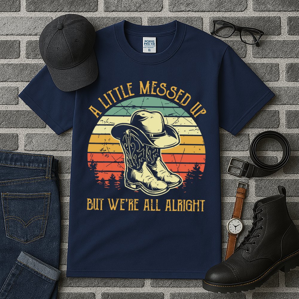 Little Messed Up But Were All Alright Country Music Tall T-Shirt