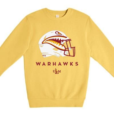 Louisiana Monroe Ulm Warhawks All Season Football Helmet Premium Crewneck Sweatshirt