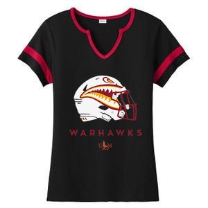 Louisiana Monroe Ulm Warhawks All Season Football Helmet Ladies Halftime Notch Neck Tee