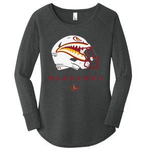 Louisiana Monroe Ulm Warhawks All Season Football Helmet Women's Perfect Tri Tunic Long Sleeve Shirt