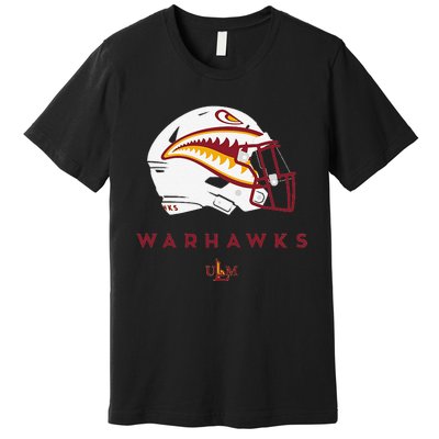 Louisiana Monroe Ulm Warhawks All Season Football Helmet Premium T-Shirt