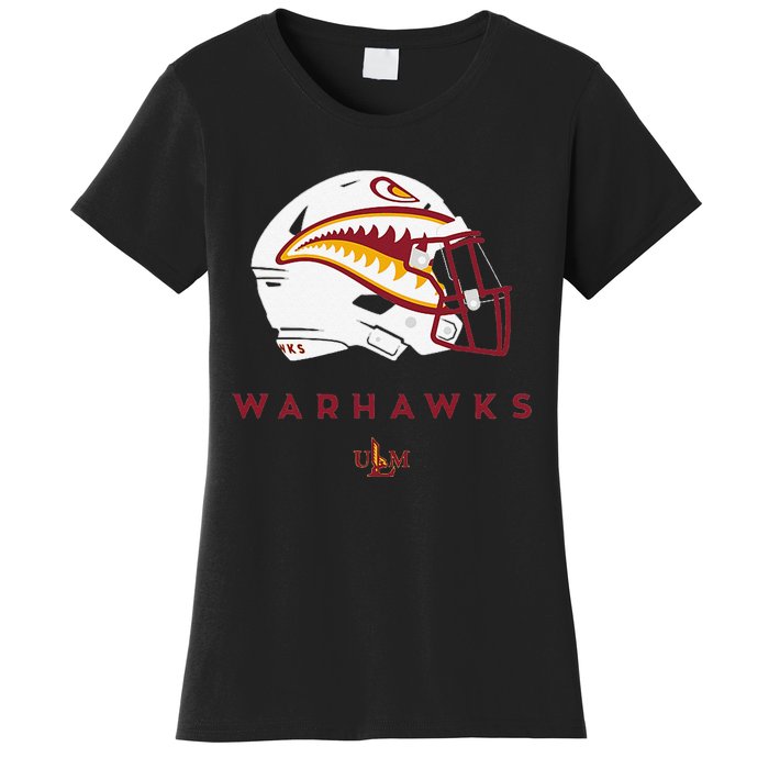 Louisiana Monroe Ulm Warhawks All Season Football Helmet Women's T-Shirt