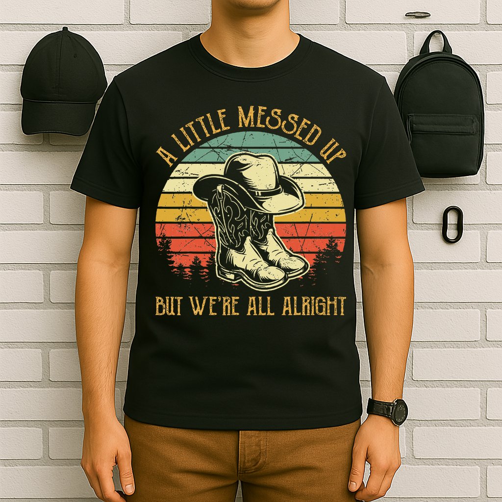 Little Messed Up But WeRe All Alright Country Music T-Shirt