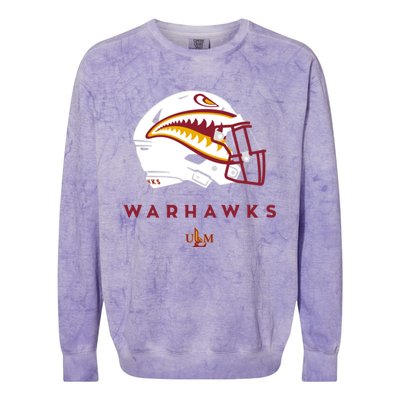 Louisiana Monroe Ulm Warhawks All Season Football Helmet Colorblast Crewneck Sweatshirt