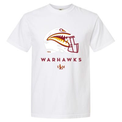 Louisiana Monroe Ulm Warhawks All Season Football Helmet Garment-Dyed Heavyweight T-Shirt